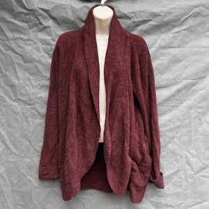 Barefoot Dreams CozyChic Rosewood Red Cardigan Sweater Size M Sweater